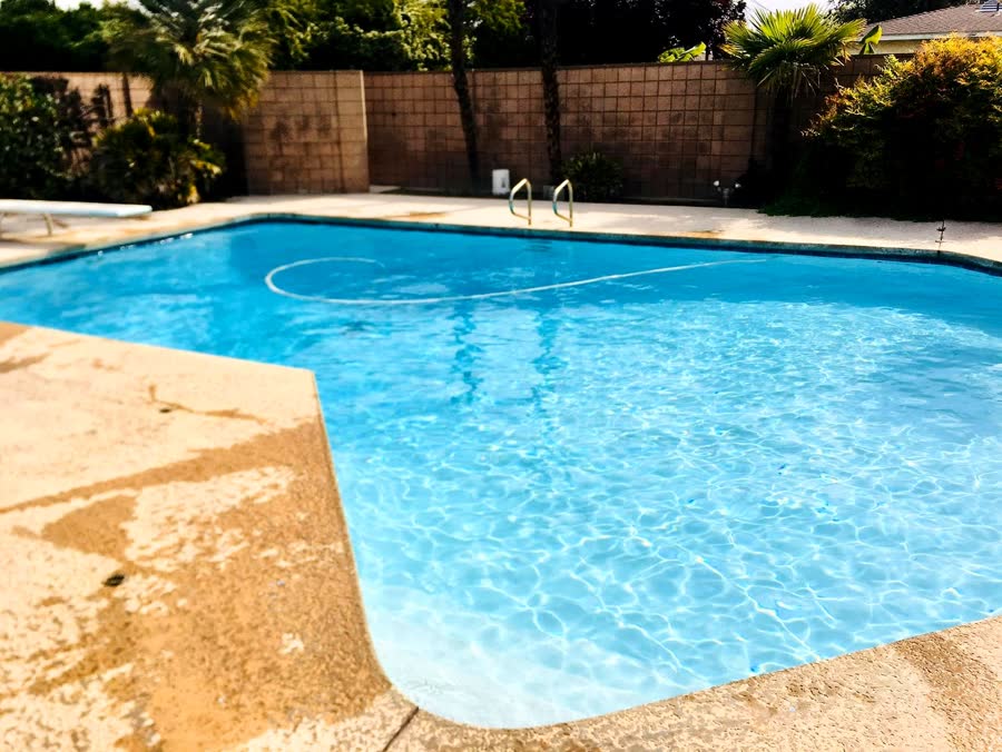 Night — Spa + Pool — pool built by Neighborhood Pool Service
